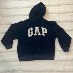 Vintage Y2K gap navy long sleeve fleece pullover hoodie sweatshirt boys girls M